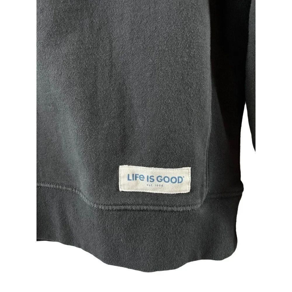 Life is Good Women's LIG Coin Simply True Fleece Pullover Sweatshirt XS Black - Picture 4 of 9